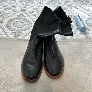 Cole Haan Black Ankle Boots with Brown Sole